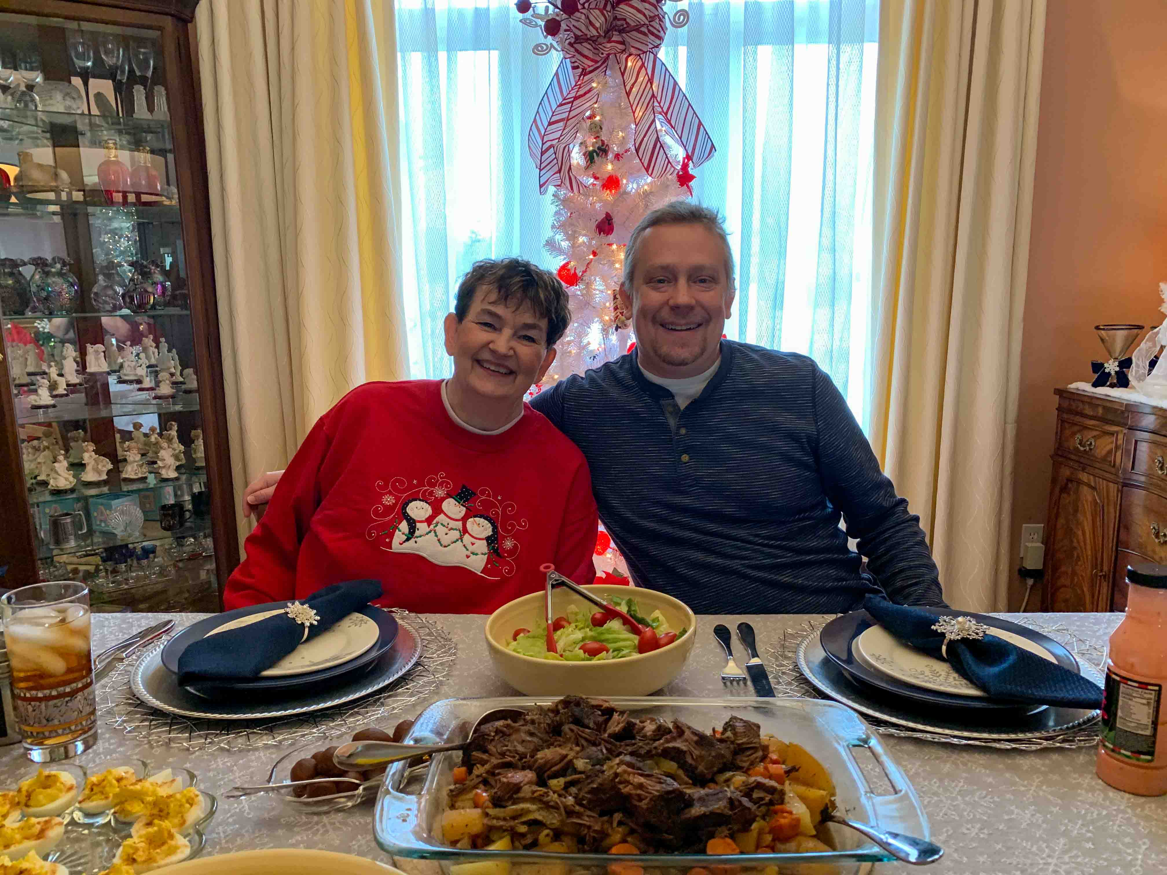 Julane & Brian get ready to eat!  Location:  11207 Wilmar Dr, Liberty MO 64068                                 Source: Julane Crabtree                                Date:  25 Dec 2022