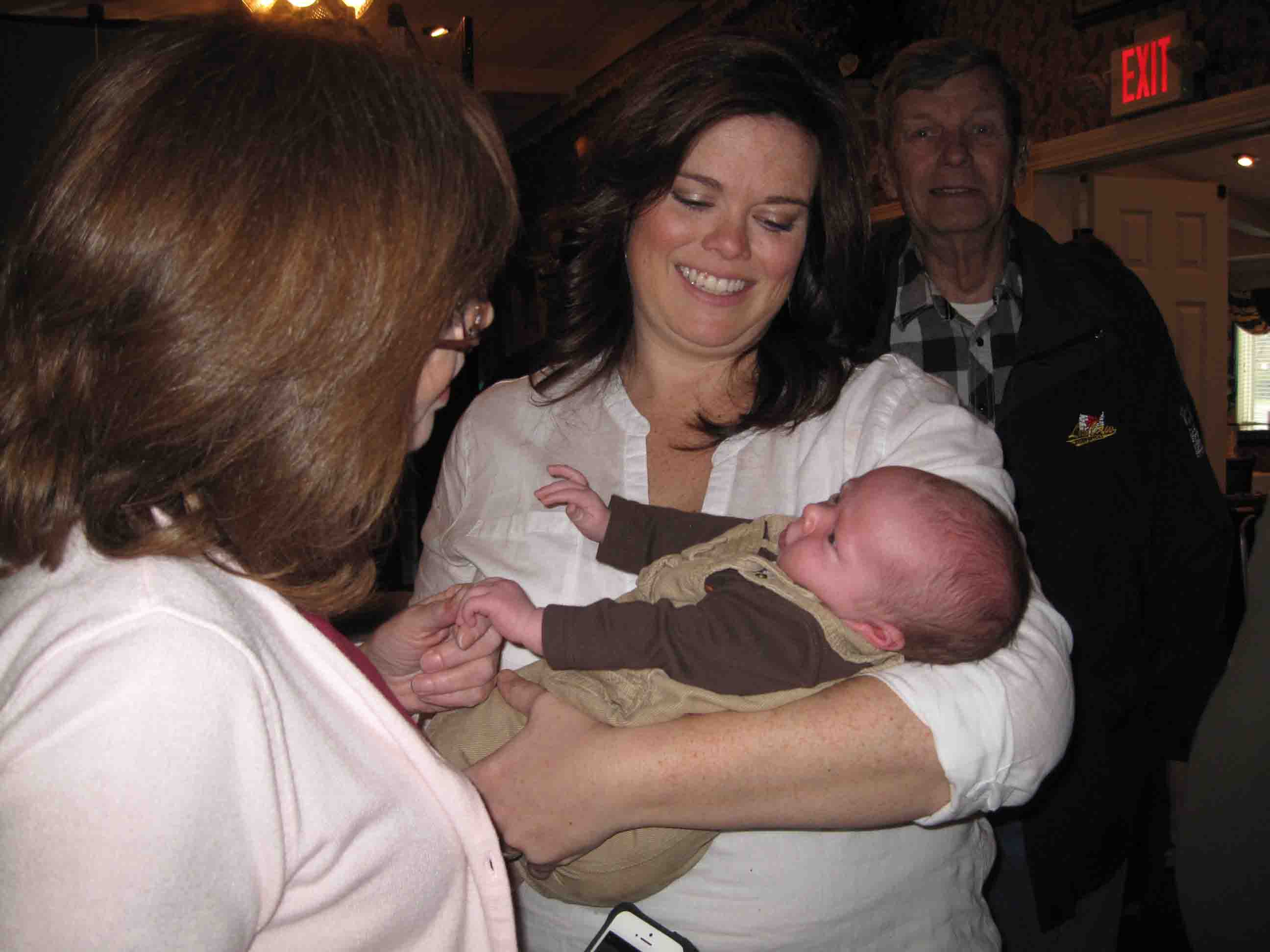 Celebrating the 50th Wedding Anniversary of Shirley & Joel Sexton.  Tammy Sexton, Brandi Meeker Burns, John Robert (JR) Burns, Joel Sexton
Location:  TAT Restaurant, Columbus OH
Date:  29 Mar 2014
Source:  Julane Crabtree