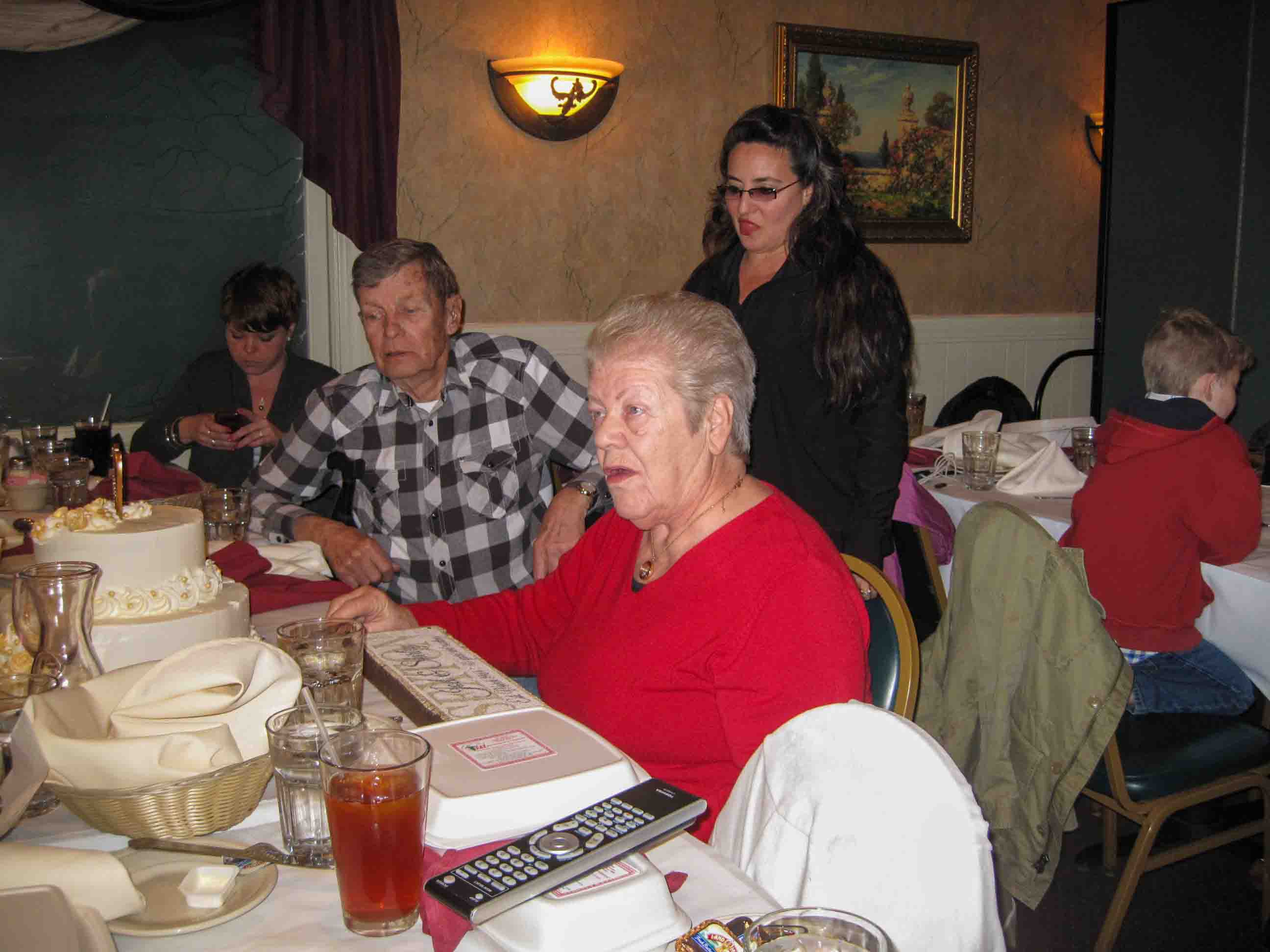 Celebrating the 50th Wedding Anniversary of Shirley & Joel Sexton.  Joel & Shirley, DeeDee Sexton
Location:  TAT Restaurant, Columbus OH
Date:  29 Mar 2014
Source:  Julane Crabtree