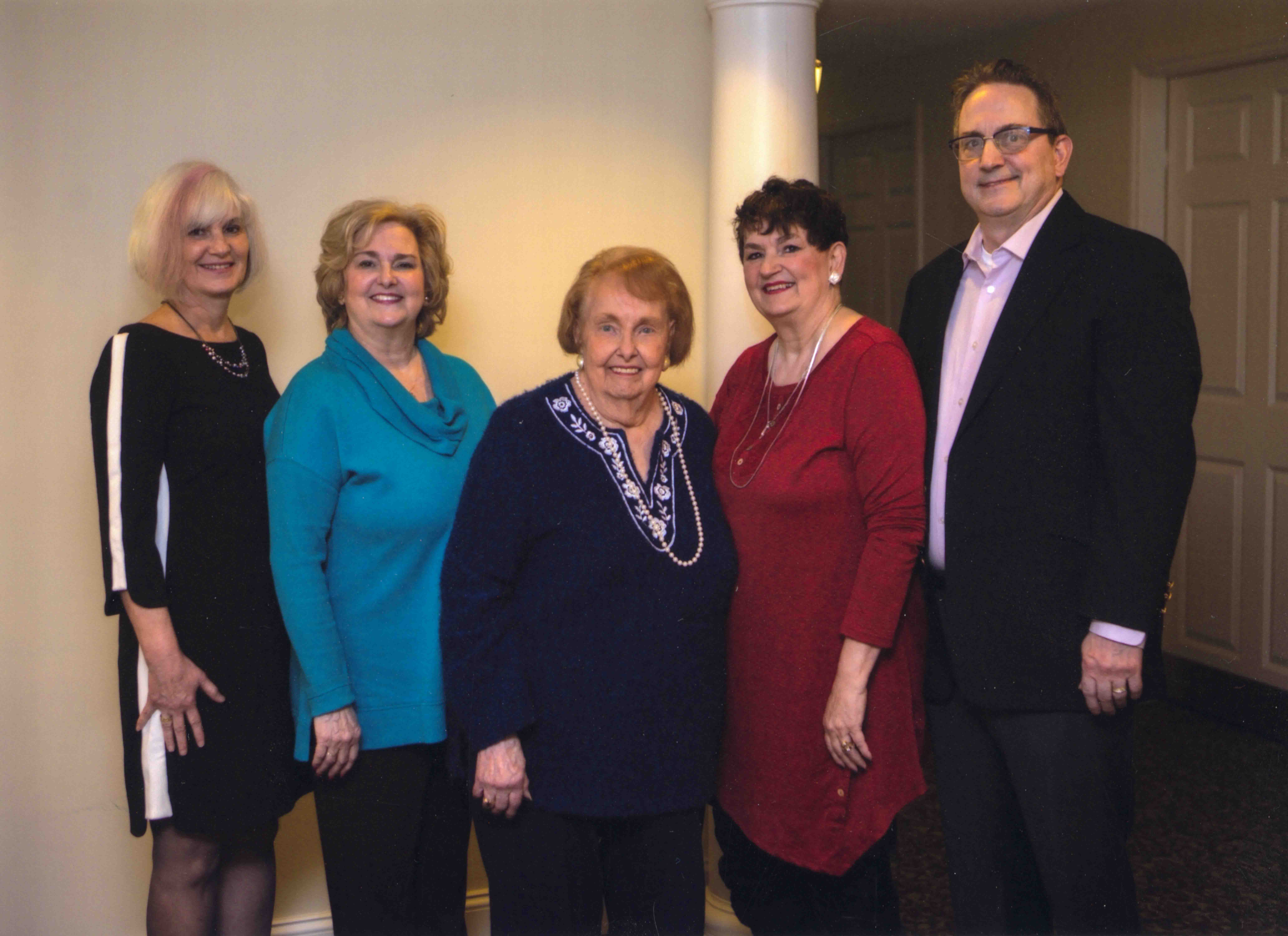 Celebrating Mom's 90th Birthday       L2R: Heather Ward. Brooke Moulton, Carol Curtis, Julane Crabtree, Gene Curtis            Location:  Maplewood, Bridgeport WV      Source: Rebecca Devono                Date:  18 Jan 2019