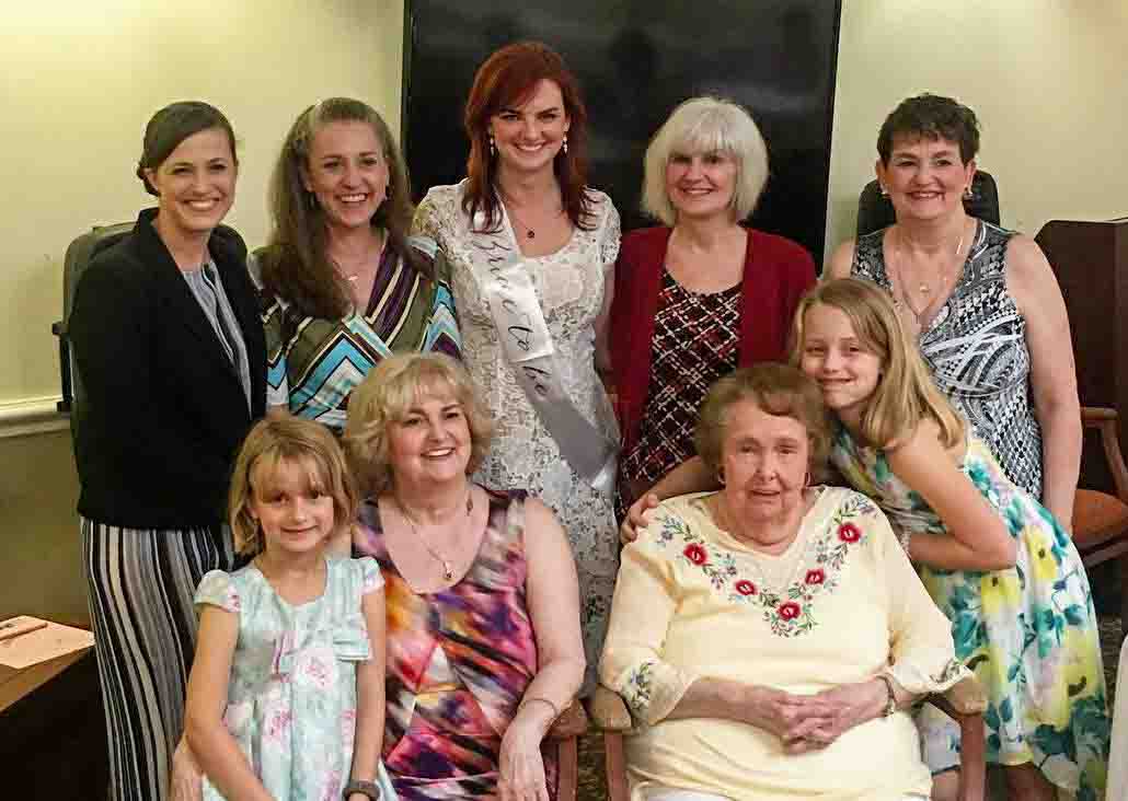 At Savannah's Wedding Shower.  Back Row L2R: Cassey Nichols, Megan Byrd, Savannah Ward, Heather Ward, Julane Crabtree.  Front Row L2R:  Avery Nichols, Brooke Moulton, Carol Curtis, Lucy Moulton  Location:  Maplewood, Bridgeport WV     Source: Heather Ward Date:  22 May 2019